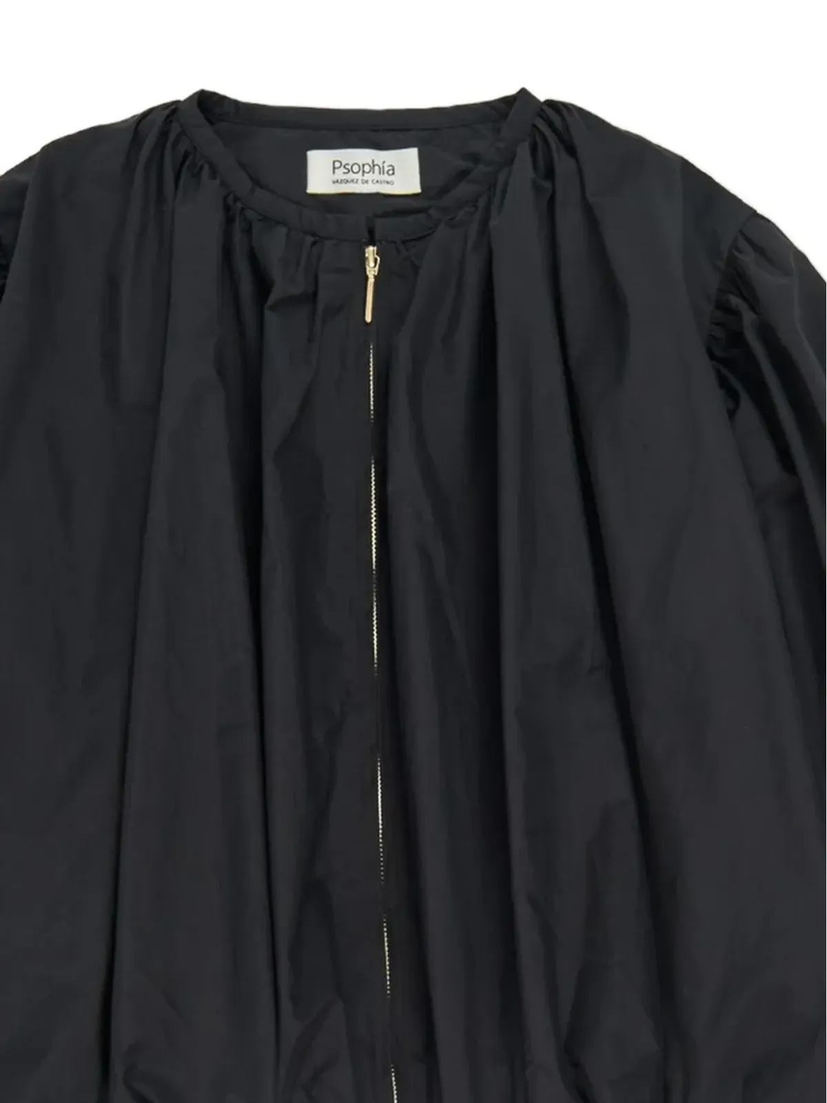 PSOPHIA balloon-sleeve zip-up bomber jacket - Black - 画像2