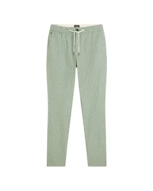 Scotch & Soda ウォーレン ストライプ柄 ドローストリング付きストレートフィット コットンパンツ - グリーン - サムネイル1