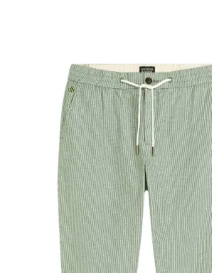 Scotch & Soda ウォーレン ストライプ柄 ドローストリング付きストレートフィット コットンパンツ - グリーン - サムネイル2