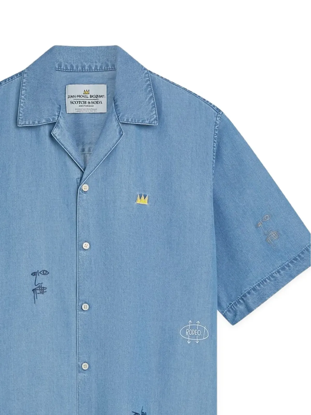 Scotch & Soda Basquiat 刺繍入り 半袖シャツ - ブルー - 画像2