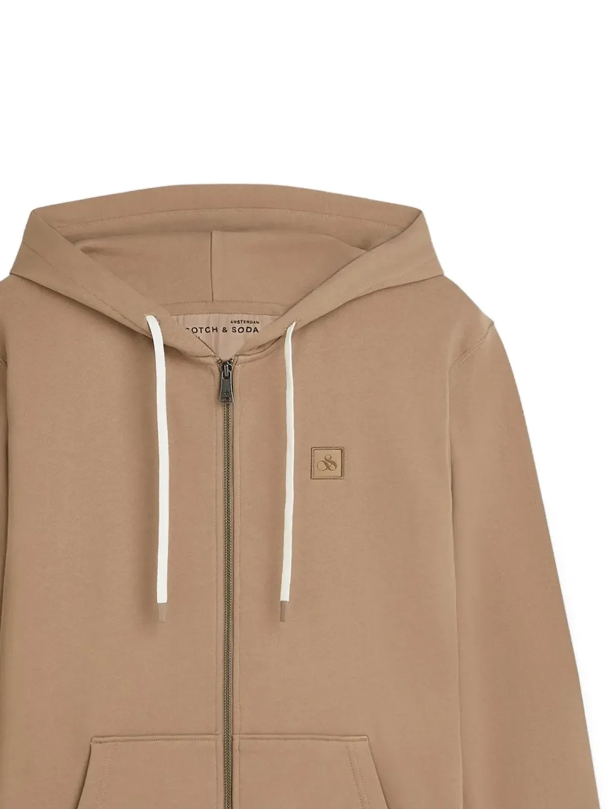 Scotch & Soda ジップアップフーディ ブラウン - 画像2