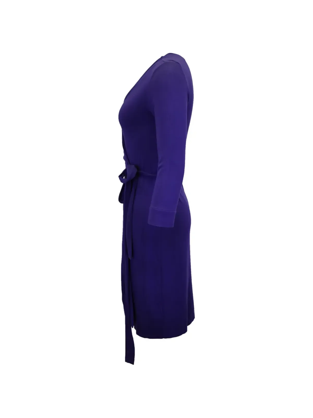 Diane Von Furstenberg Vintage ラップミディドレス ブルー - 画像3