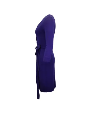 Diane Von Furstenberg Vintage ラップミディドレス ブルー - サムネイル3