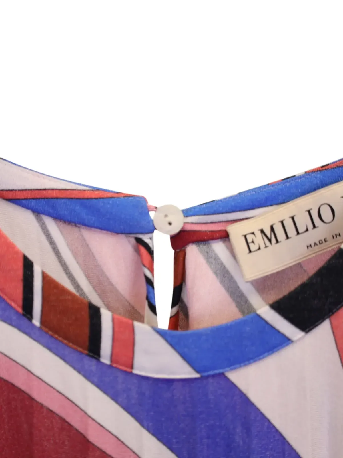 PUCCI Pre-Owned プリント入りプリーツノースリーブドレス - ホワイト - 画像3