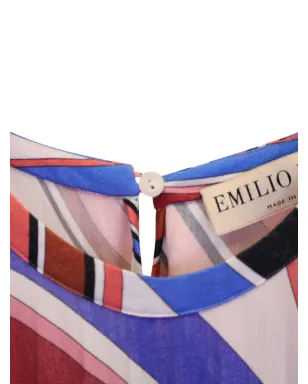 PUCCI Pre-Owned プリント入りプリーツノースリーブドレス - ホワイト - サムネイル3