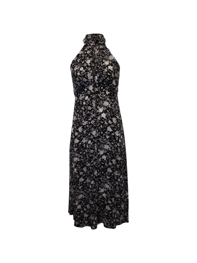 Zimmermann ZIMMERMANN 花柄プリント ホルターネック ミディドレス（ブラック）の商品画像