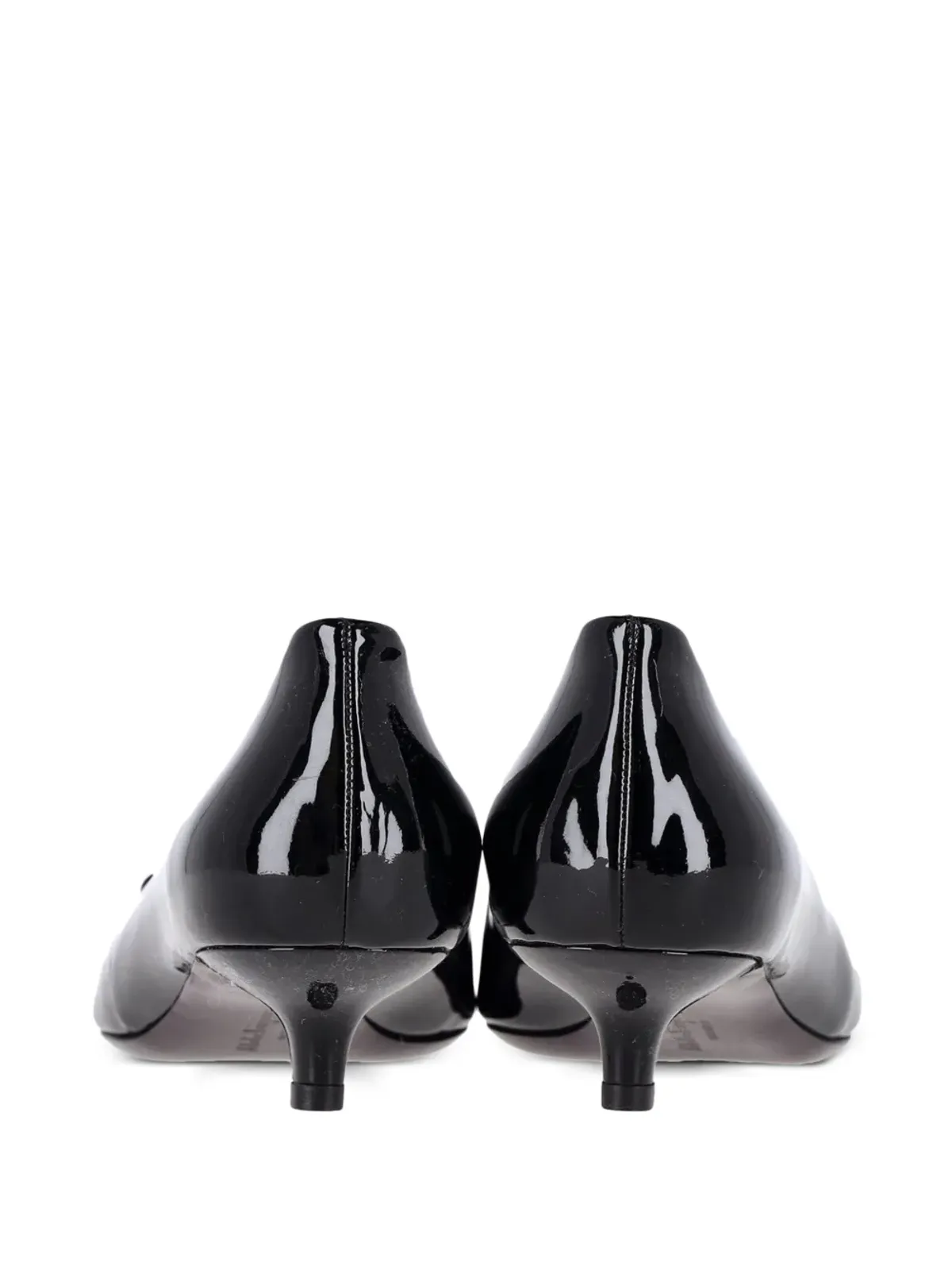 Ferragamo Pre-Owned Vara Bow ピープトゥパンプス（ブラック） - 画像4