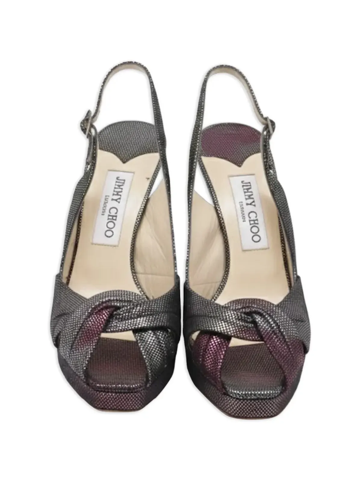 Jimmy Choo ビンテージ スリングバック・ピープトゥ・パンプス - 画像4