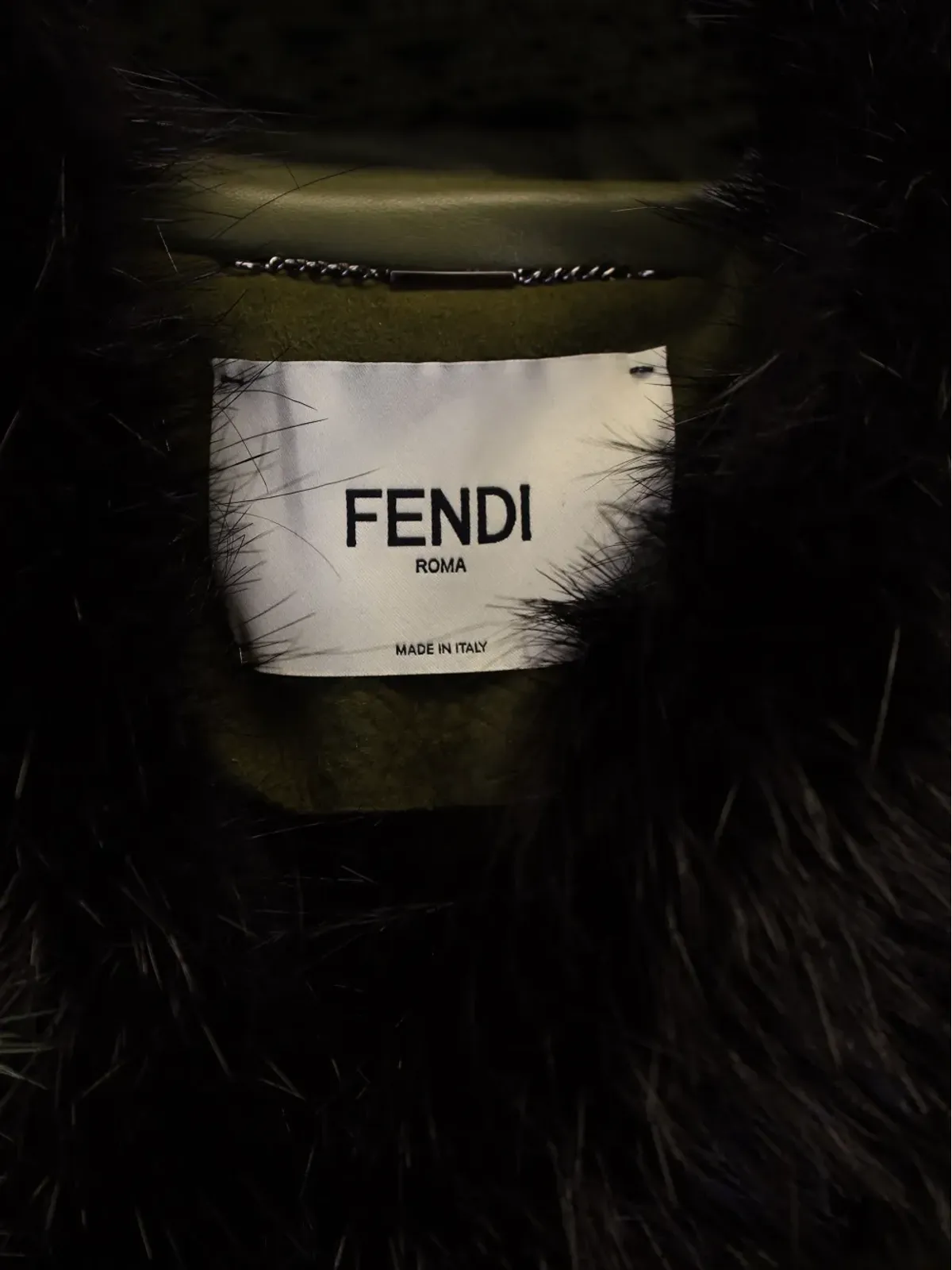 Fendi Pre-Owned ファー付きテクスチャードコート - グリーン - 画像3