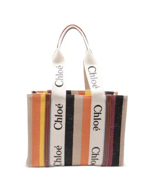 Chloé Vintage ウッディストライプ ロゴプリント トートバッグ - サムネイル2