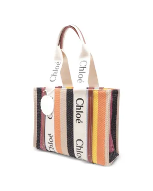 Chloé Vintage ウッディストライプ ロゴプリント トートバッグ - サムネイル3