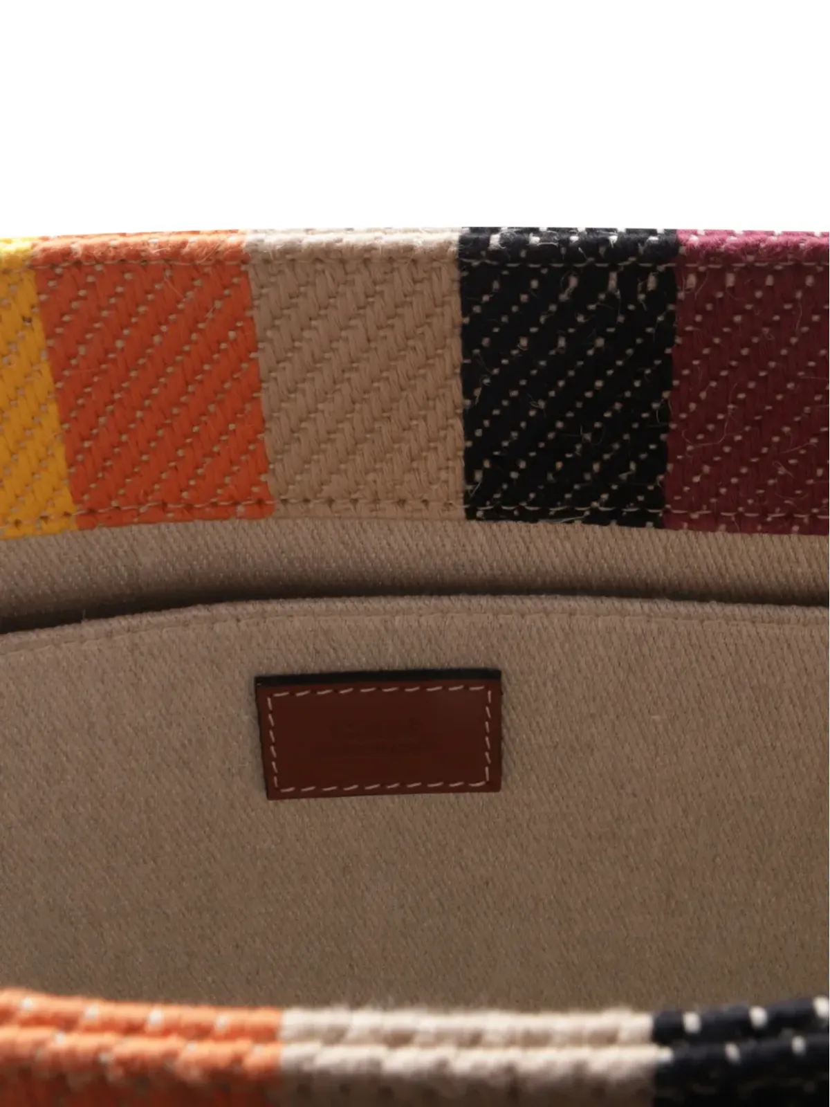 Chloé Vintage ウッディストライプ ロゴプリント トートバッグ - 画像4
