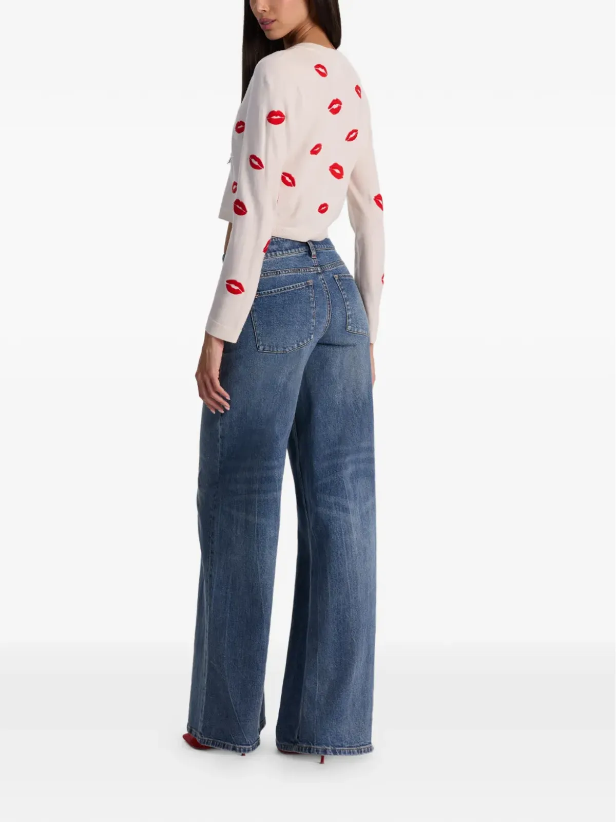 alice + olivia ダローダ リッププリント カーディガン - 画像4