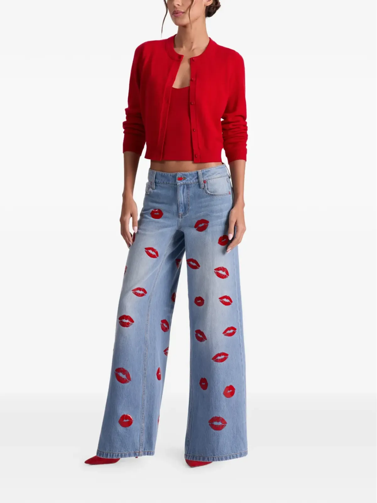 alice + olivia リッププリント・バギージーンズ - 画像5