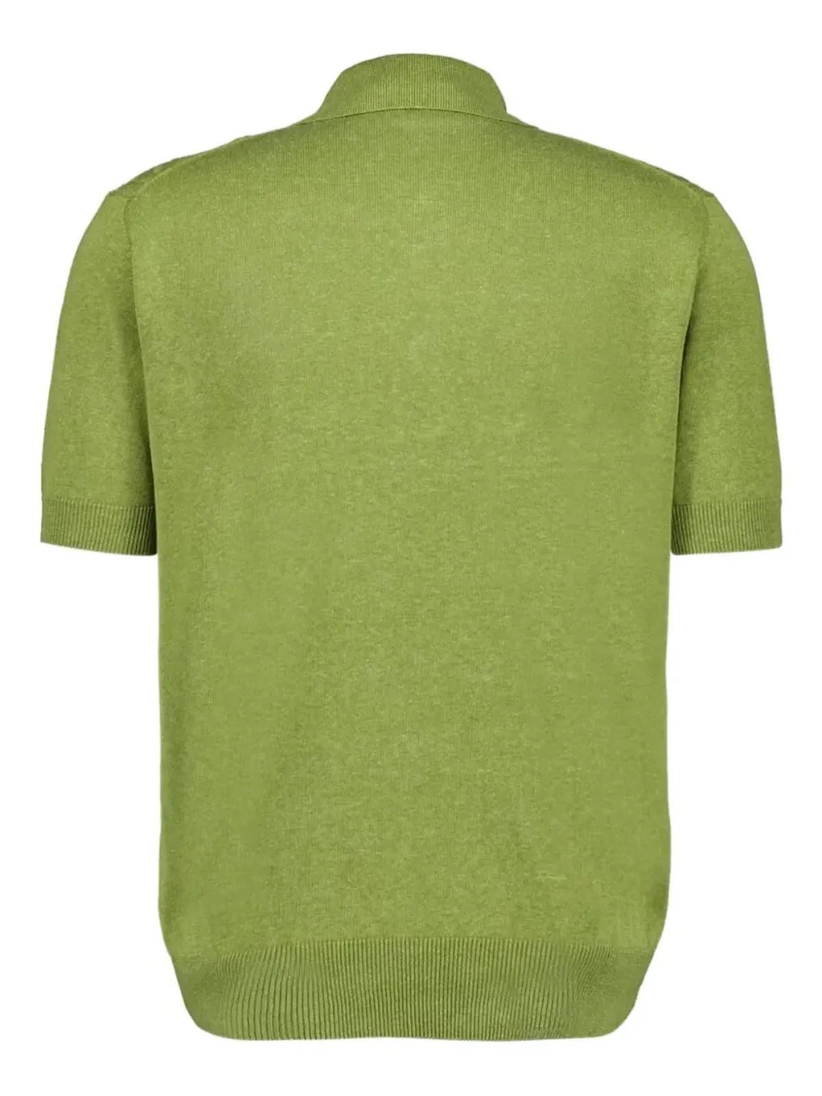 Piacenza Cashmere グリーンのケーブル編みポロシャツ - 画像2