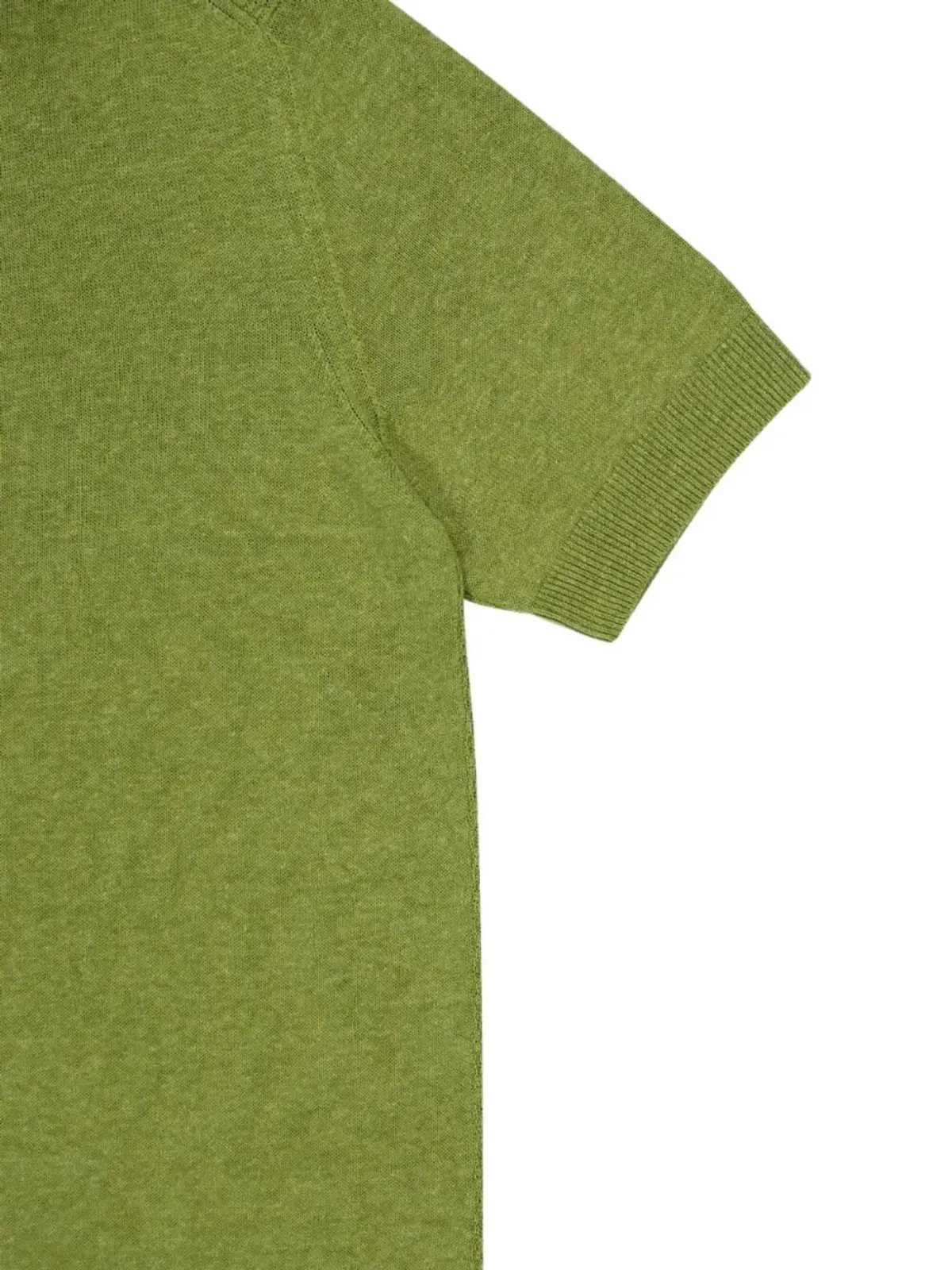 Piacenza Cashmere グリーンのケーブル編みポロシャツ - 画像4