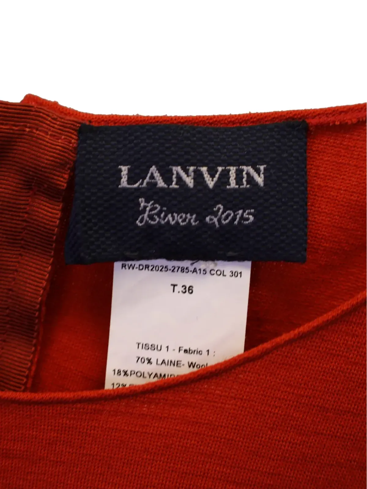 Lanvin Pre-Owned クルーネックドレス - オレンジ - 画像3