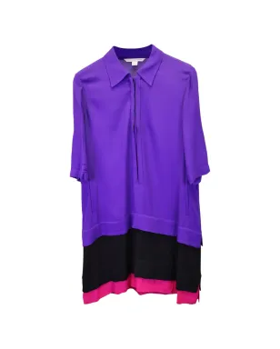 Diane Von Furstenberg Vintage レイヤードカラー・ブロック シャツドレス - サムネイル1