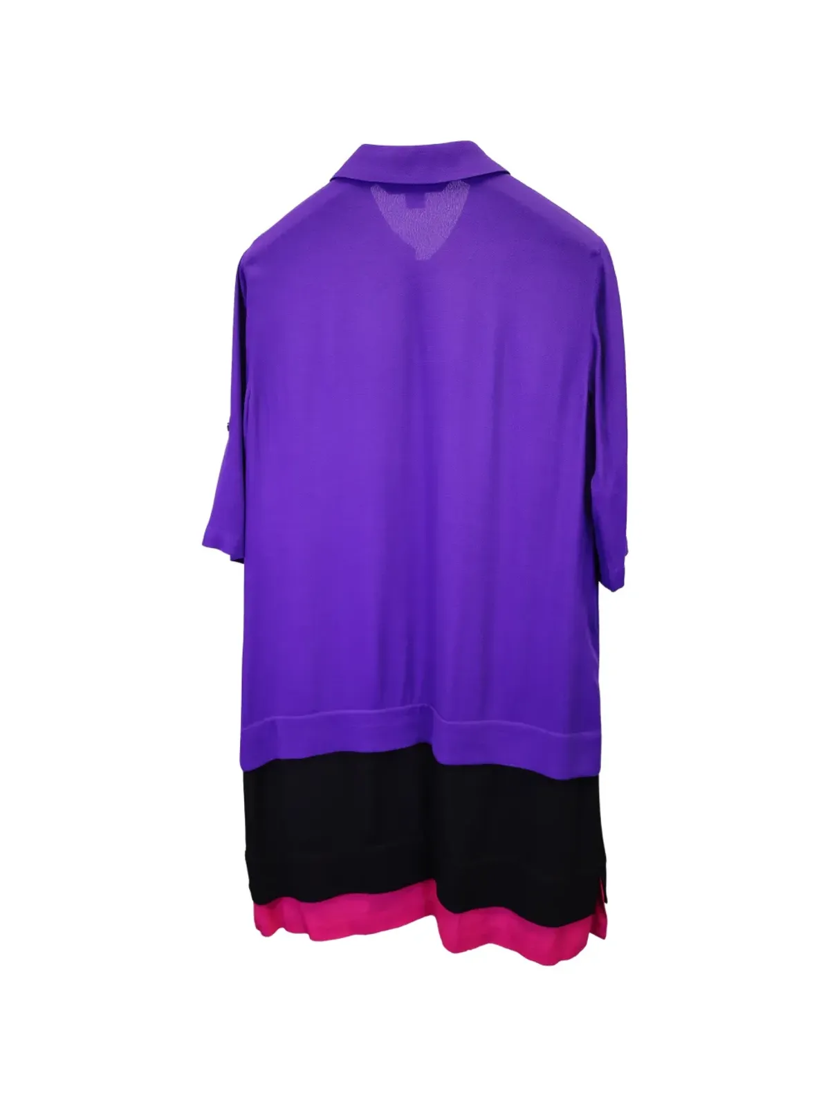 Diane Von Furstenberg Vintage レイヤードカラー・ブロック シャツドレス - 画像2