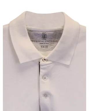 Brunello Cucinelli Vintage 半袖ポロシャツ - White - サムネイル4