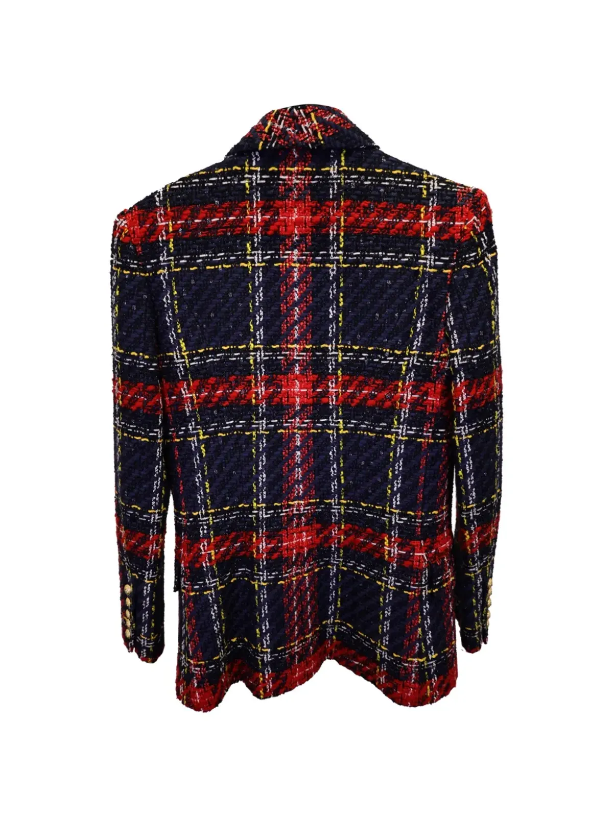 Balmain Pre-Owned タータンチェック ダブルブレスト ブレザー - ブルー - 画像2