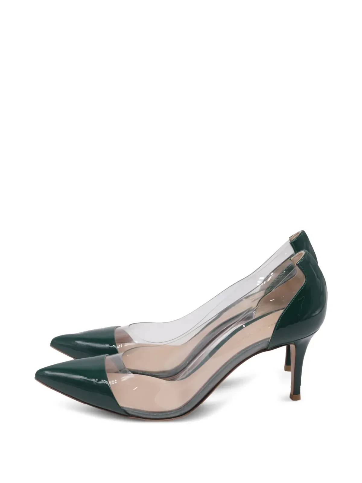 Gianvito Rossi ビンテージ プレキシー ポイントトゥ ヒールパンプス - グリーン - 画像5