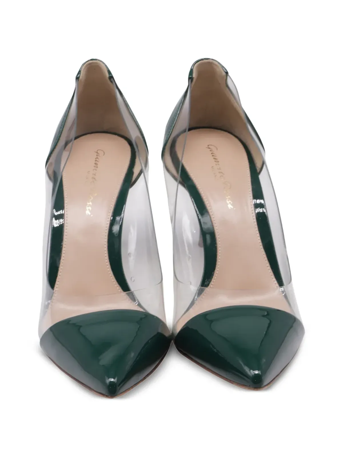 Gianvito Rossi ビンテージ プレキシー ポイントトゥ ヒールパンプス - グリーン - 画像4