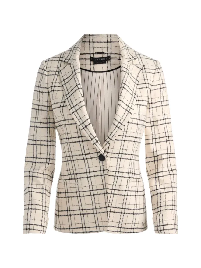 Alice + Olivia alice + olivia ピークカラー チェック柄ブレザーの商品画像