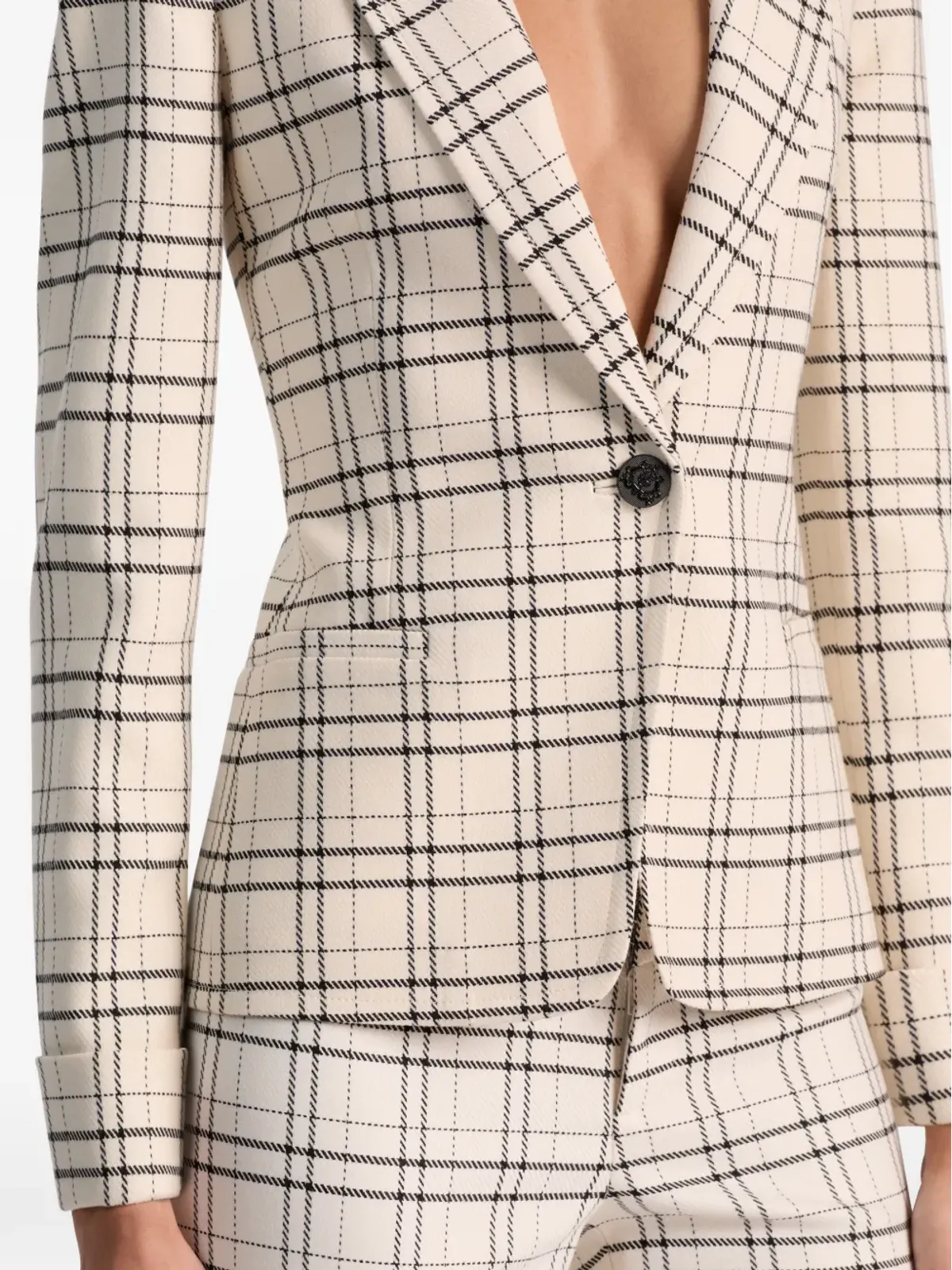 alice + olivia ピークカラー チェック柄ブレザー - 画像5