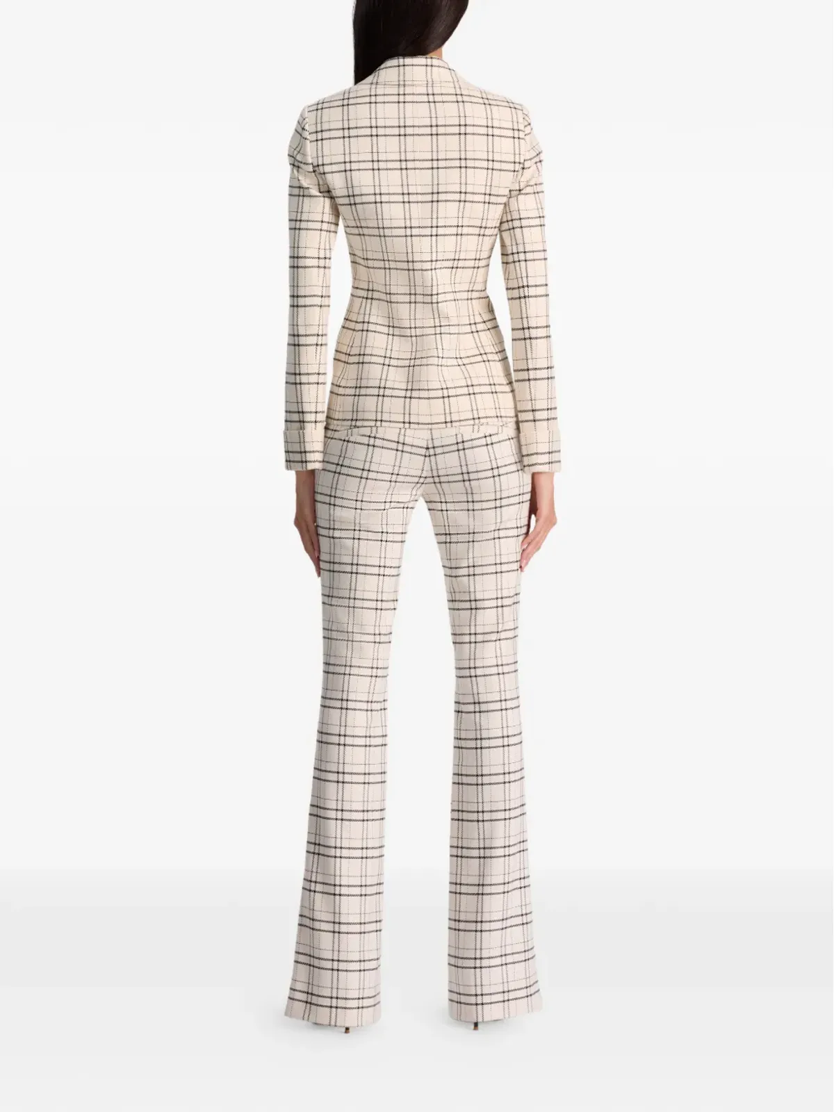 alice + olivia ピークカラー チェック柄ブレザー - 画像3