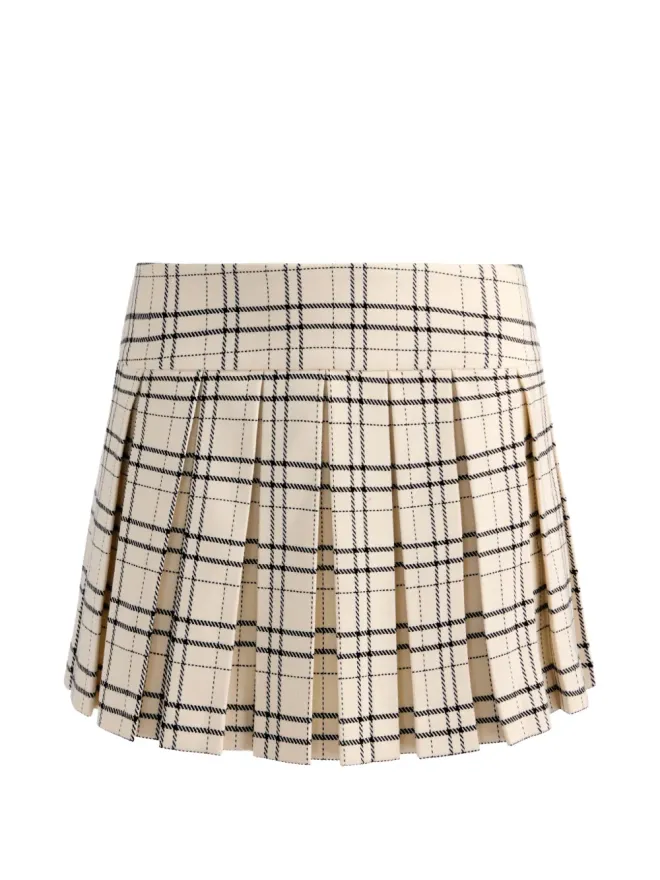Alice + Olivia alice + olivia ボックスプリーツチェック柄ミニスカートの商品画像
