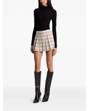 alice + olivia ボックスプリーツチェック柄ミニスカート - サムネイル3