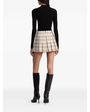 alice + olivia ボックスプリーツチェック柄ミニスカート - サムネイル4
