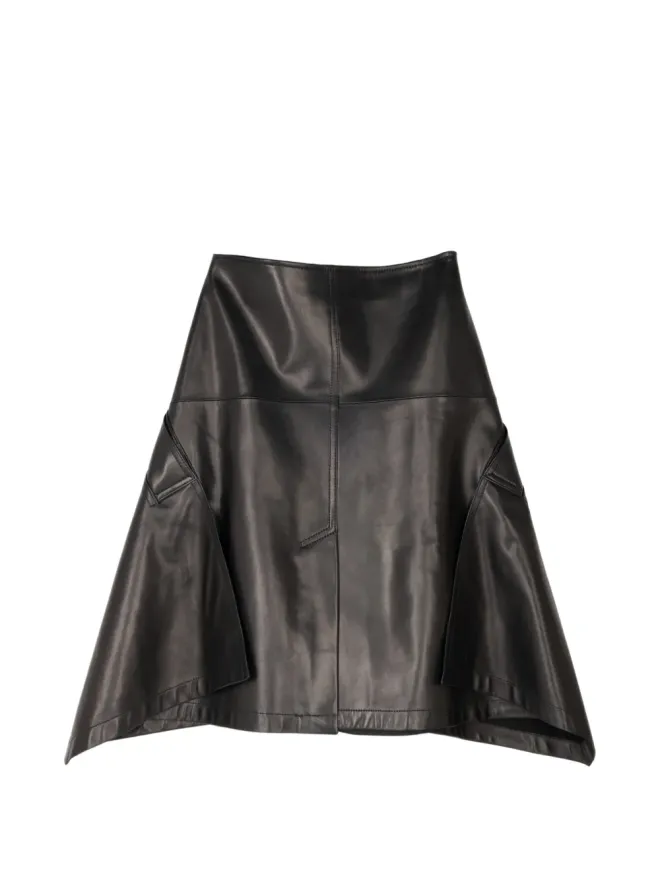 Brandon Maxwell Brandon Maxwell カスケードヘム ラムスキン ミドルスカートの商品画像