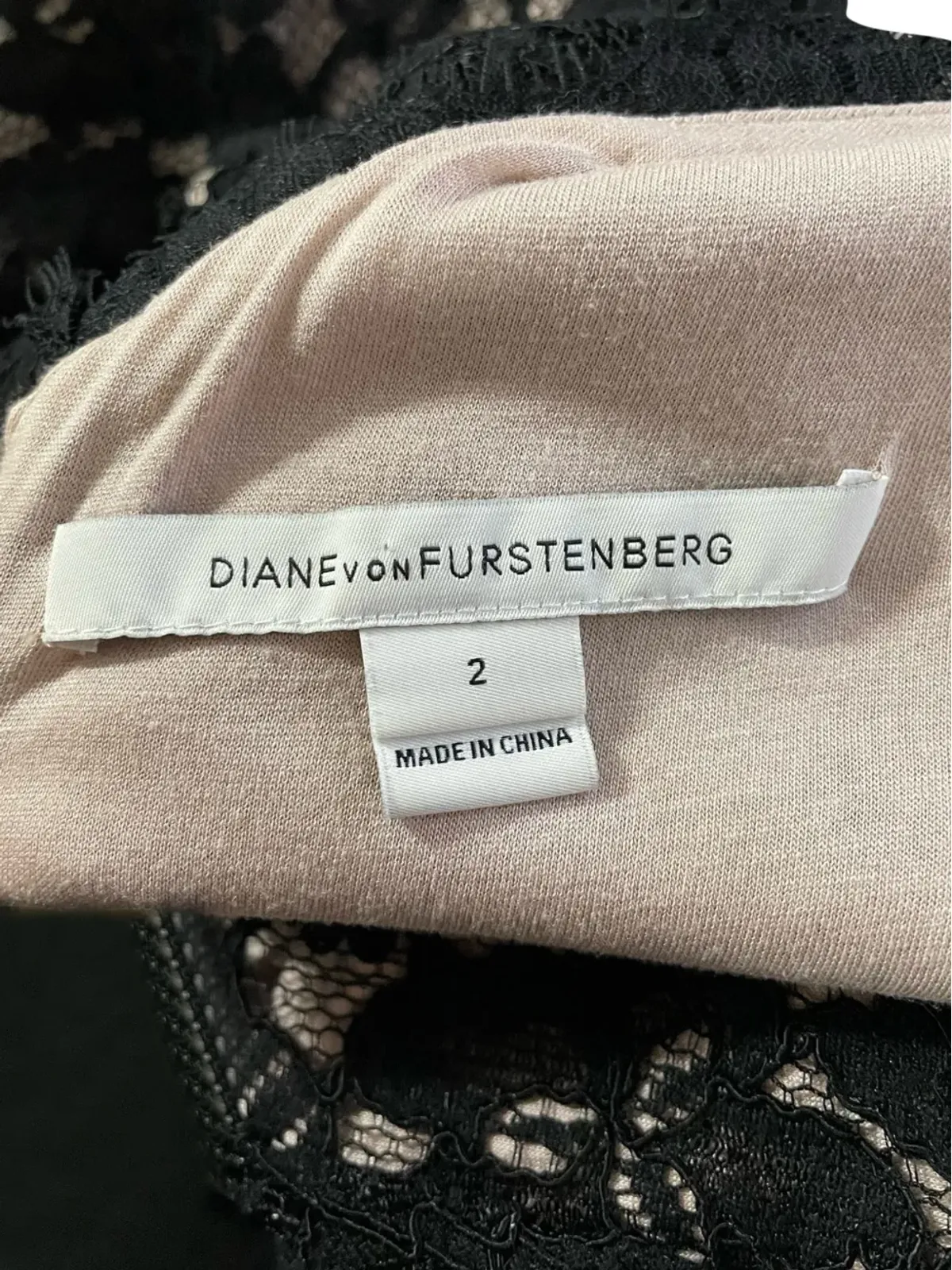 Diane Von Furstenberg Vintage レースオーバーレイ ロングスリーブドレス - 画像3