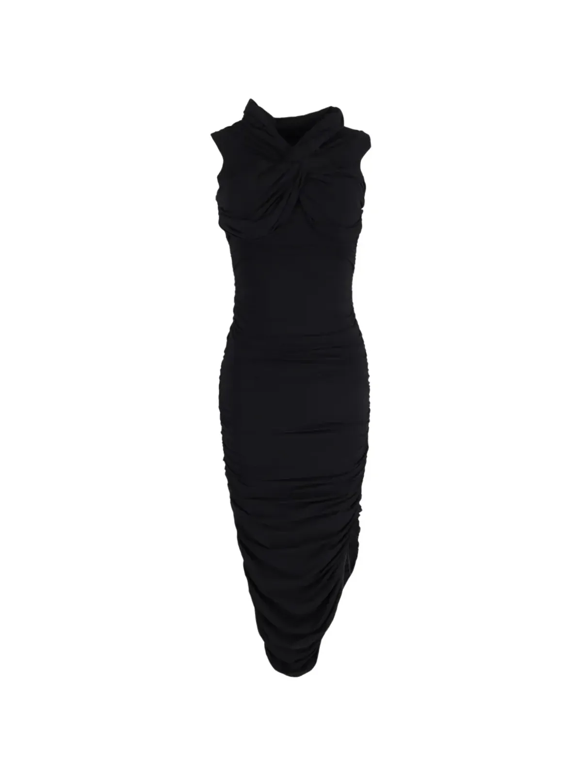 KHAITE Pre-Owned side-split midi dress - Black - 画像1
