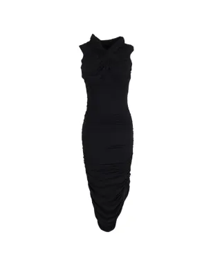 KHAITE Pre-Owned side-split midi dress - Black - サムネイル1