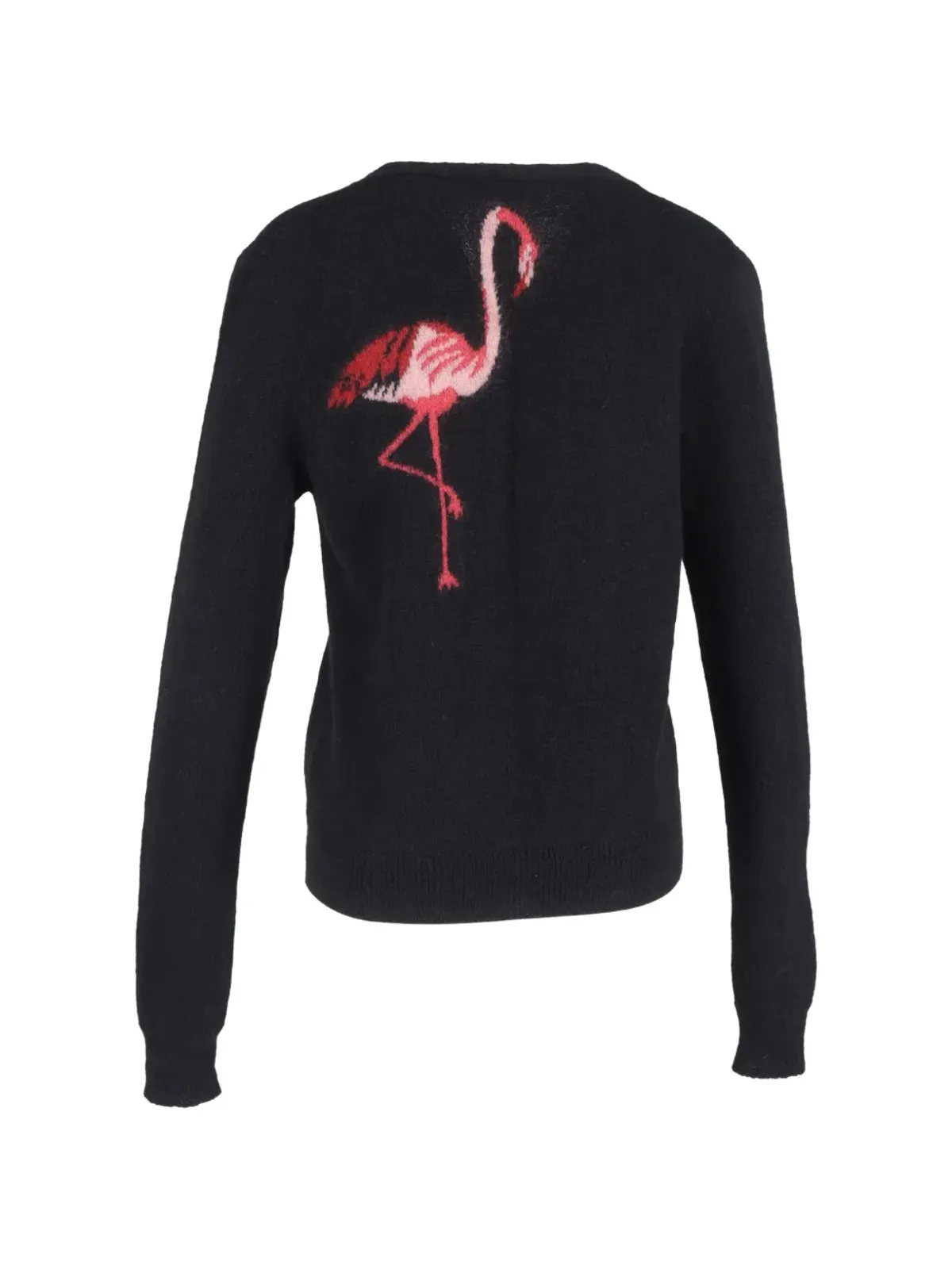 Saint Laurent Pre-Owned フラミンゴモチーフボタン付きカーディガン ブラック - 画像2