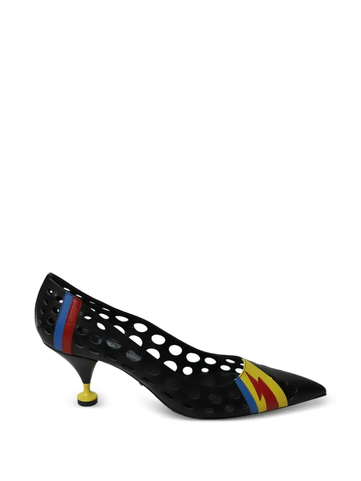 Prada Pre-Owned 2016年製 透孔デザイン ポインテッドトゥ ヒールパンプス - ブラック - 画像1