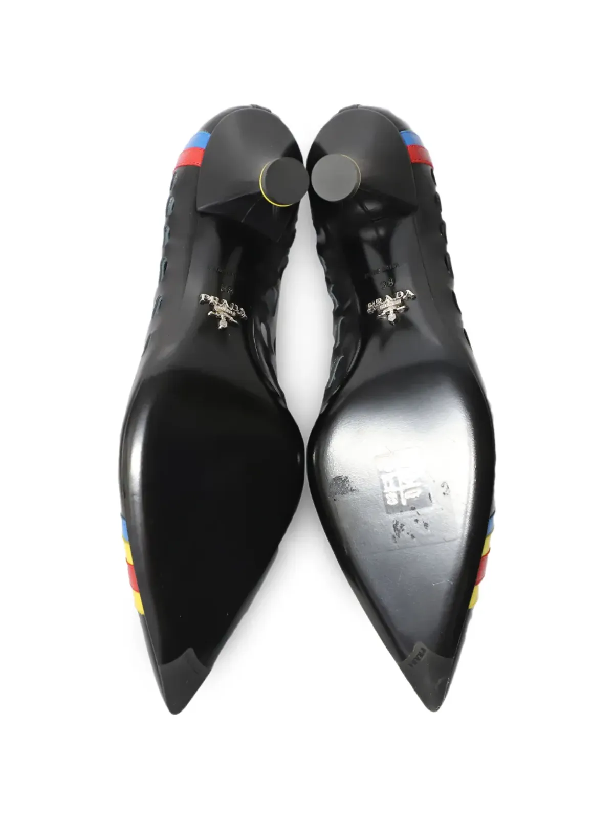 Prada Pre-Owned 2016年製 透孔デザイン ポインテッドトゥ ヒールパンプス - ブラック - 画像5