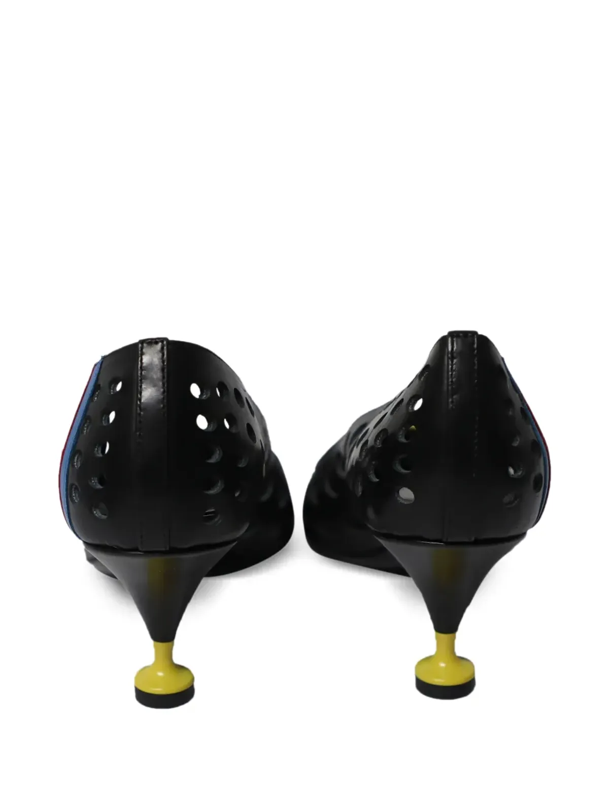 Prada Pre-Owned 2016年製 透孔デザイン ポインテッドトゥ ヒールパンプス - ブラック - 画像3