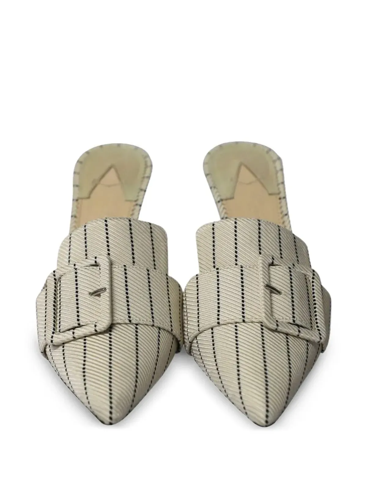 Aquazzura Izy striped mules - Neutrals - 画像5
