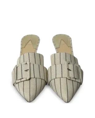 Aquazzura Izy striped mules - Neutrals - サムネイル5