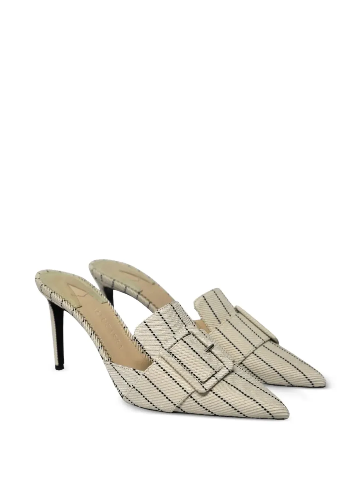 Aquazzura Izy striped mules - Neutrals - 画像2