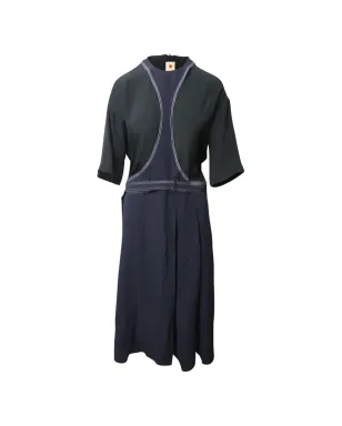 Marni Pre-Owned コントラストステッチ パネル付き ミディドレス - ブルー - サムネイル1
