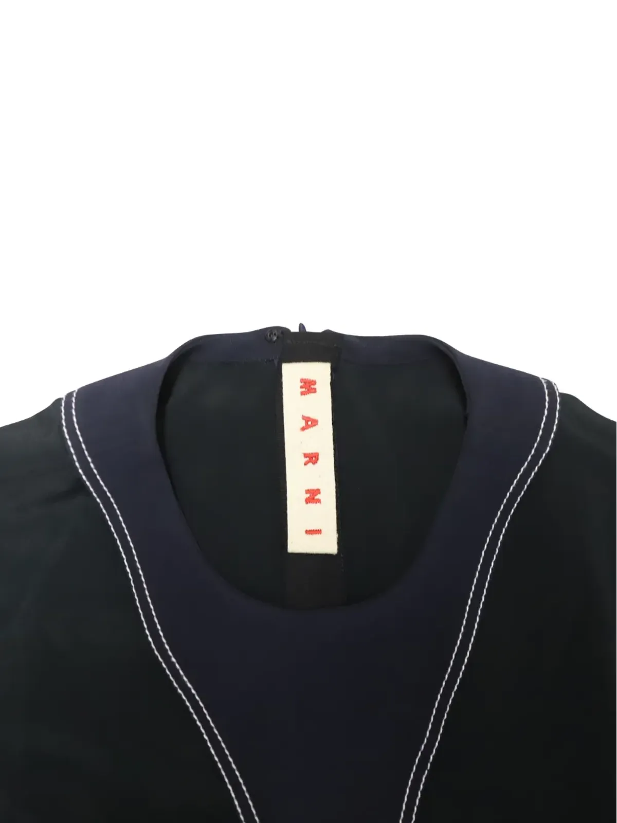 Marni Pre-Owned コントラストステッチ パネル付き ミディドレス - ブルー - 画像3