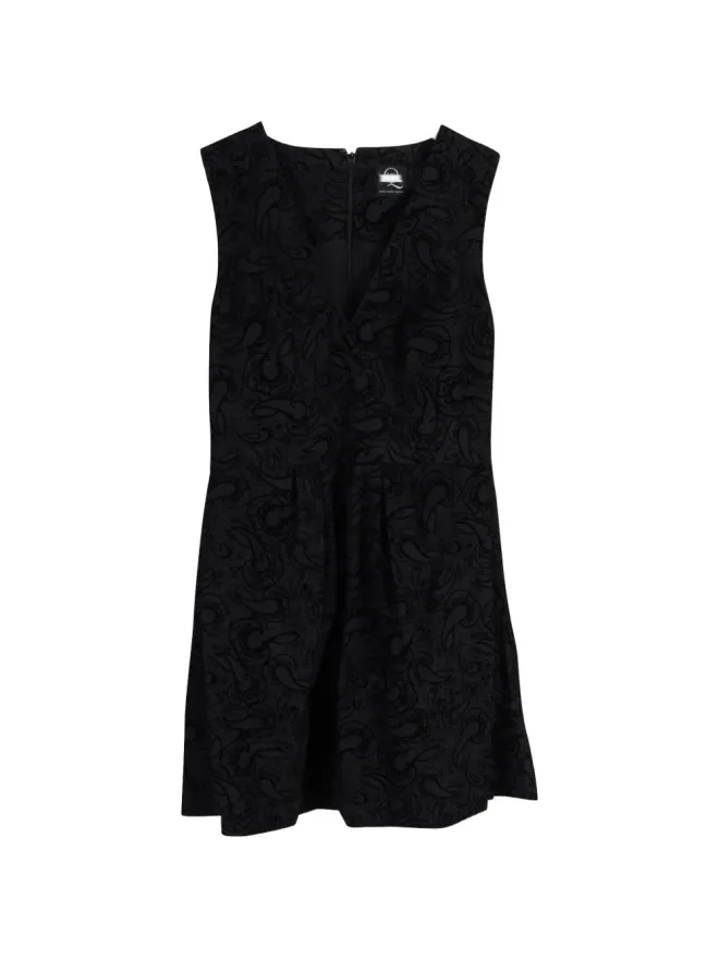 Alexander McQueen Pre-Owned Alexander McQueen Pre-Owned ブロケード Vネック ミニドレス - ブラックの商品画像