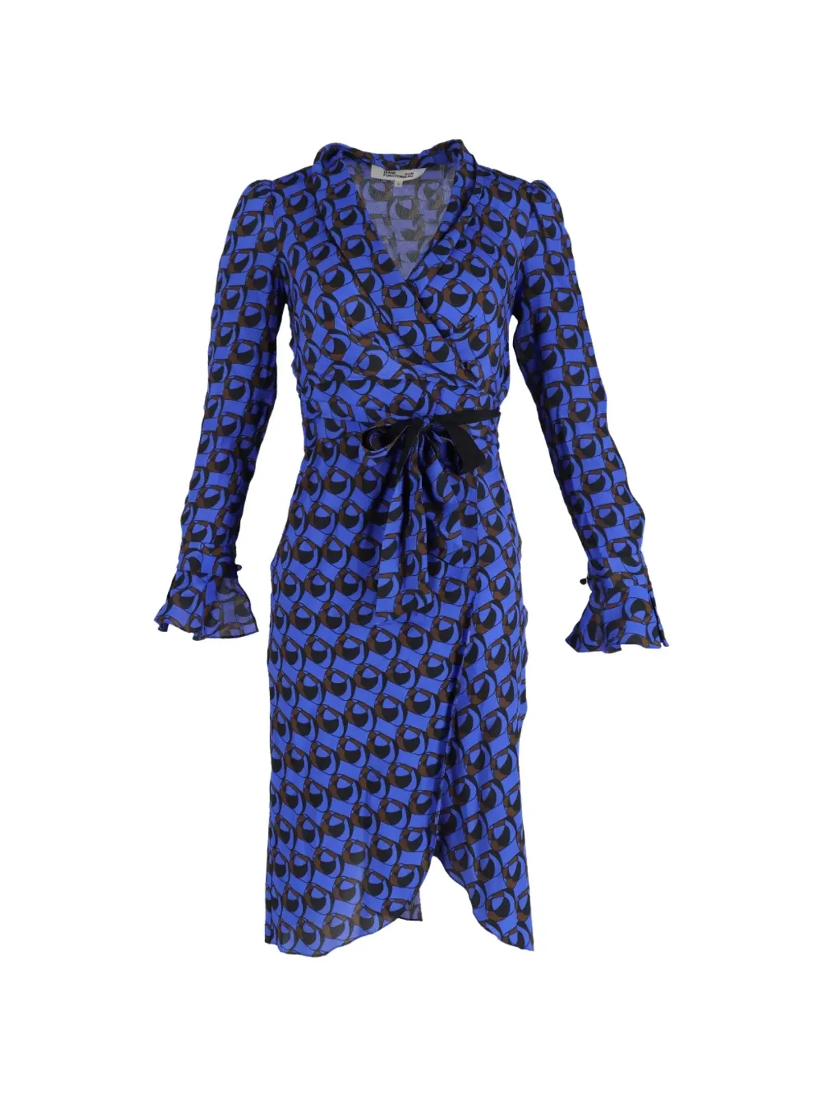 Diane Von Furstenberg Vintage プリント ラップ風ミディドレス - 画像1