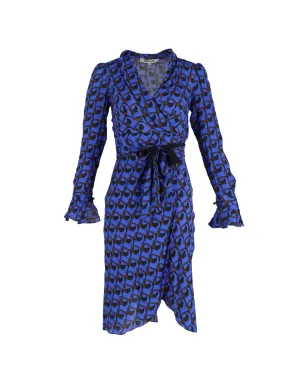 Diane Von Furstenberg Vintage プリント ラップ風ミディドレス - サムネイル1