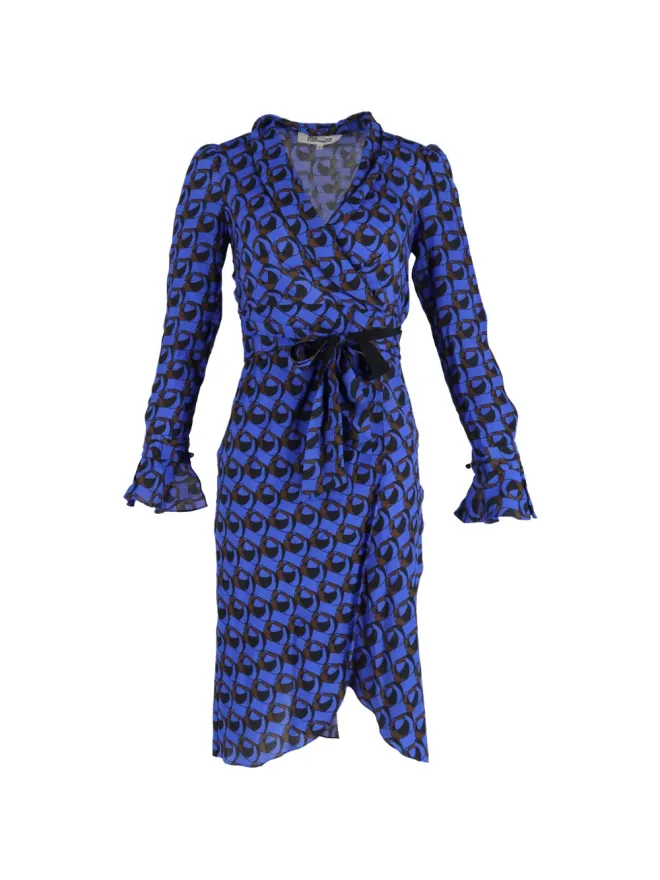 Diane Von Furstenberg Vintage Diane Von Furstenberg Vintage プリント ラップ風ミディドレスの商品画像